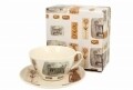 Ceasca cu farfurie Cat, Duo, 300 ml, portelan, multicolor