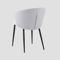 Scaun Lujo, Homla, 59x56.5x81 cm, metal/poliester, gri deschis