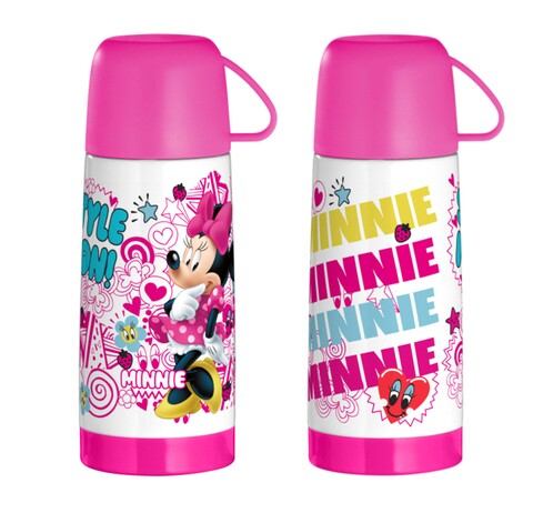 Termos minnie, disney, 320 ml, inox, roz