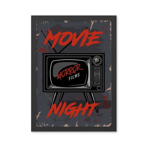 Tablou decorativ, Movie Night 2 (40 x 55), MDF , Polistiren, Multicolor