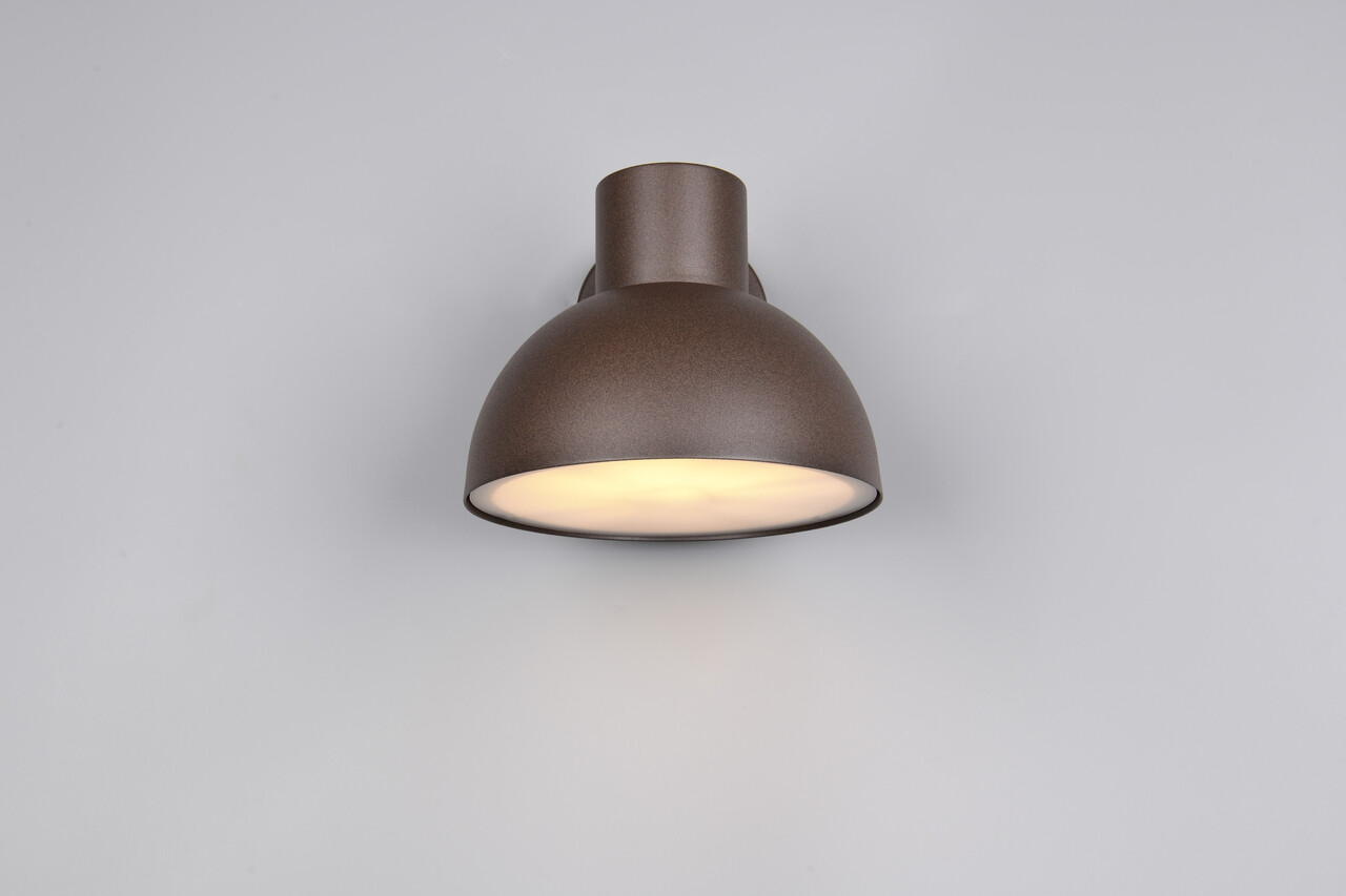 Aplica de perete pentru exterior Elbe, TRIO, 20x18.5 cm, 10W, 1x E27, aluminiu, maro