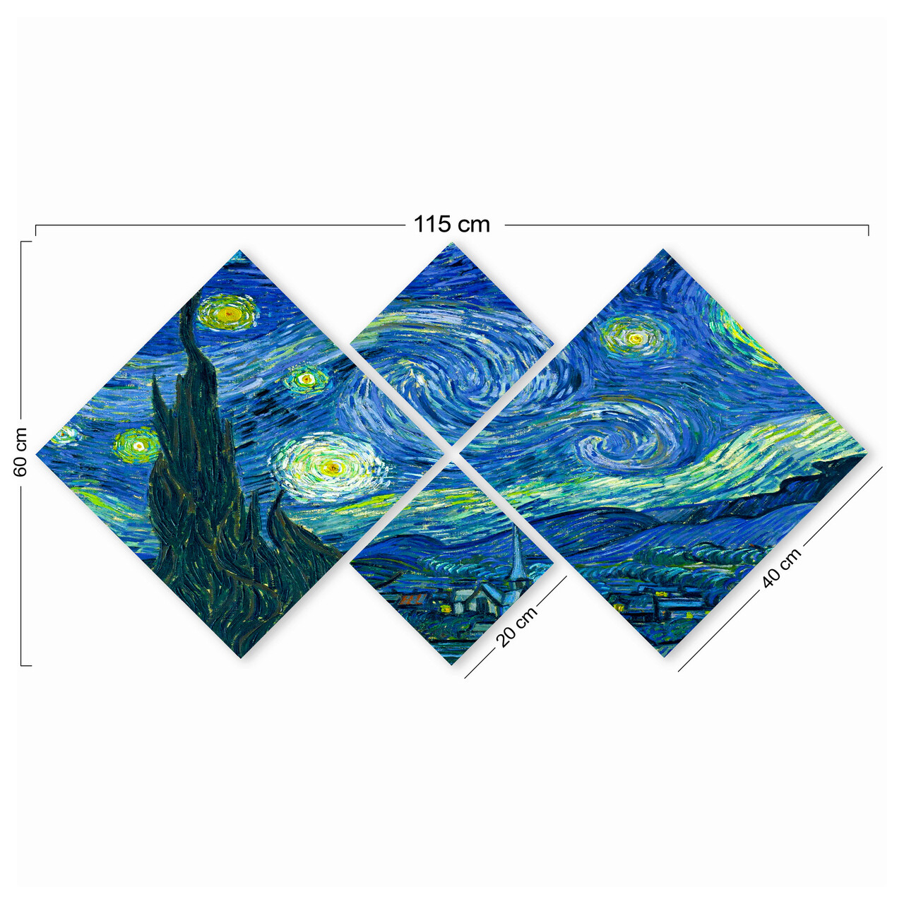 Set 4 tablouri decorative, 4MDF95580, MDF, Imprimat UV, Multicolor