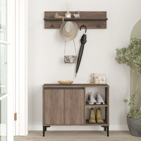 Cuier de perete, locelso, ar11, 90x68.6x35 cm, maro / antracit