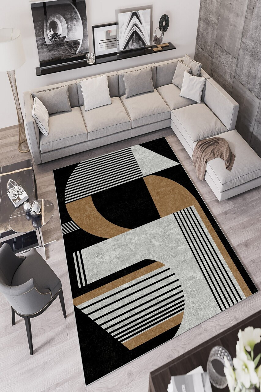 Covor, W725, 160x230 cm, Poliester, Negru