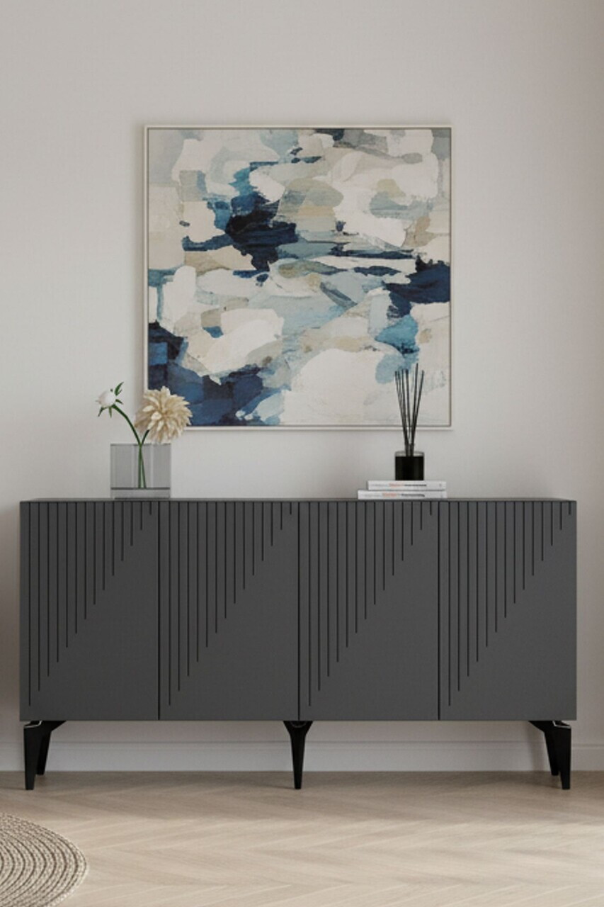 Consola, Hanah Home, Batum 150, 150x79x32 cm, Antracit — imaginea 2