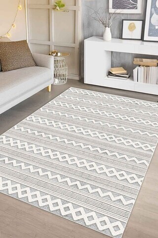 Covor, CLR-7329-HALI-81, 120x250 cm, Poliester, Gri