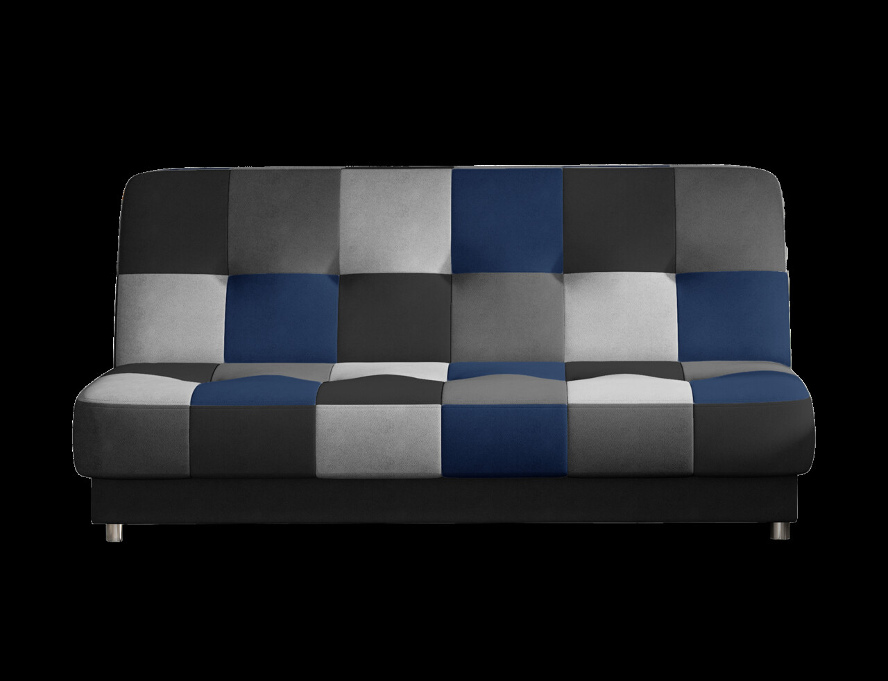 Canapea extensibila 3 locuri, ELTAP, Cayo, 192x90x90 cm, lemn/poliester, negru/albastru - 1 | YEO
