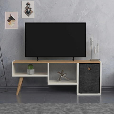 Comoda TV, Lagomood, Gune, 121x45x29.5 cm, Stejar alb Lagomood