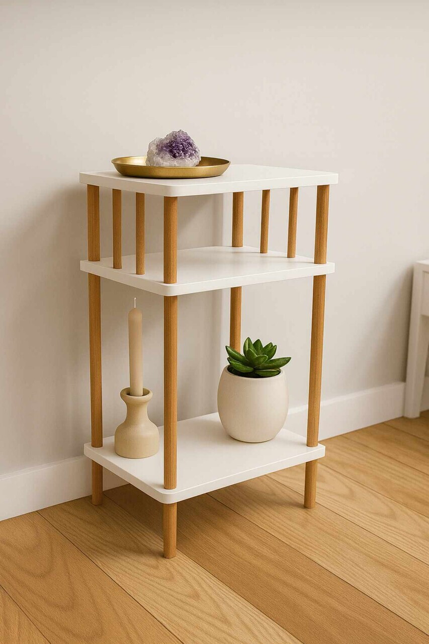 Noptiera Hanah Home Peka258 40x75x30 cm PAL Alb