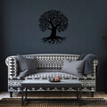 Decoratiune de perete, Monumental Tree 2, Metal, Dimensiune: 70 x 83 cm, Negru
