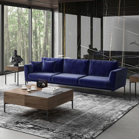 Canapea cu 4 locuri, ndesign, 291nds1506, lemn, albastru