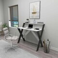 Birou, Hanah Home, X, 90x88x50 cm, Antracit/Alb
