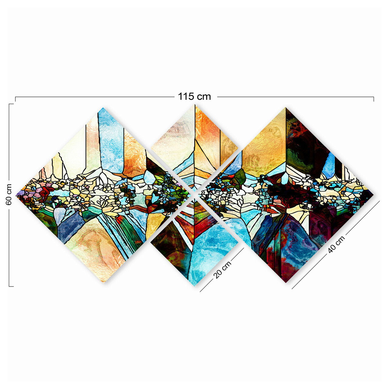 Set 4 tablouri decorative, 4MDF767216008, MDF, Imprimat UV, Multicolor