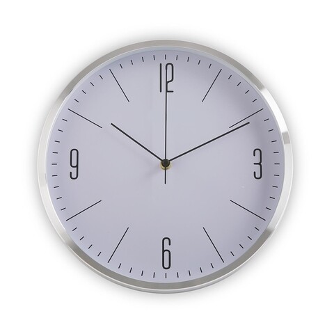 Ceas de perete quinn, versa, 30 cm, aluminiu, argintiu