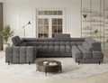 Coltar extensibil dreapta 3 locuri ELTAP, RT-04AU, Fectory, 346x205x93 cm, lemn/poliester, gri inchis