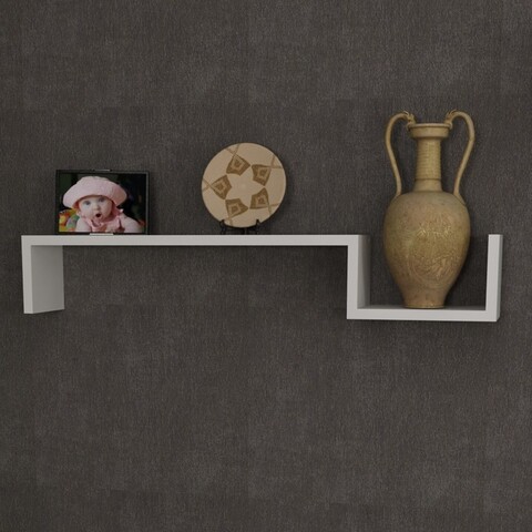 Raft pentru perete happy, furny home, 87.5x14.5x14.5 cm, alb