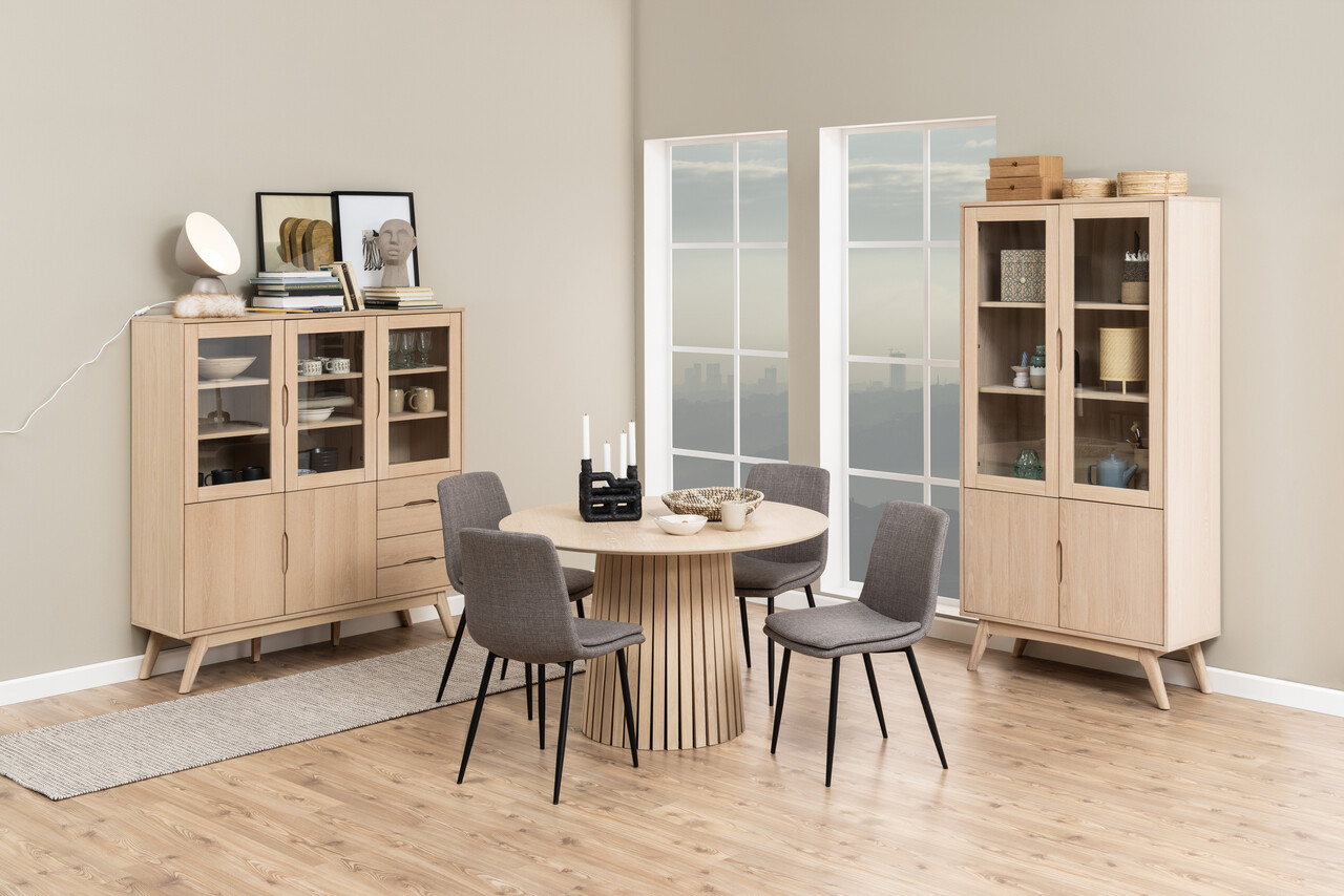 Scaun Becca, Actona, 46x55x85.5 cm, tesatura structurata/otel, gri maro deschis - view 4