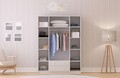 Dulap pentru haine, Rabi, Rb-186-02, 140x182x52 cm, Alb mat