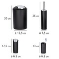 Set de baie 4 piese Calvo, Wenko, ABS/metal, negru/argintiu