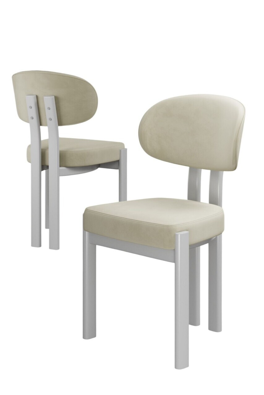 Set scaune 2 piese, Hanah Home, Dore, Crem/Alb — imaginea 2