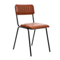 Scaun Lumbar, Homla, 52x46x78 cm, piele/metal, maro
