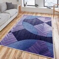 Covor, Woosonıl048, 160x230 cm, Mov / Liliac / Albastru