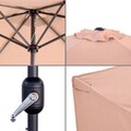 Umbrela de gradina / terasa Monty, Ø 270 cm, Ø38 mm, cu manivela, sistem antivant, aluminiu, bej