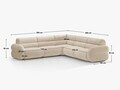 Coltar simetric 7 locuri, Neo, Micadoni Home, 295x295x83 cm, tesatura Boucle, verde oliv inchis