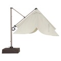 Umbrela cu brat lateral, Jupiter, L.300 l.300 cm, aluminiu, natur/gri