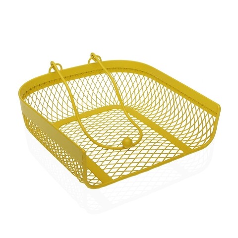 Suport pentru servetele cairo, versa, 20 x 18.5 x 6.8 cm, metal, galben