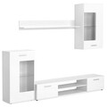 Mobilier living, 4 piese, Shine, 230 x 40 x 190 cm, PAL/MDF, alb lucios