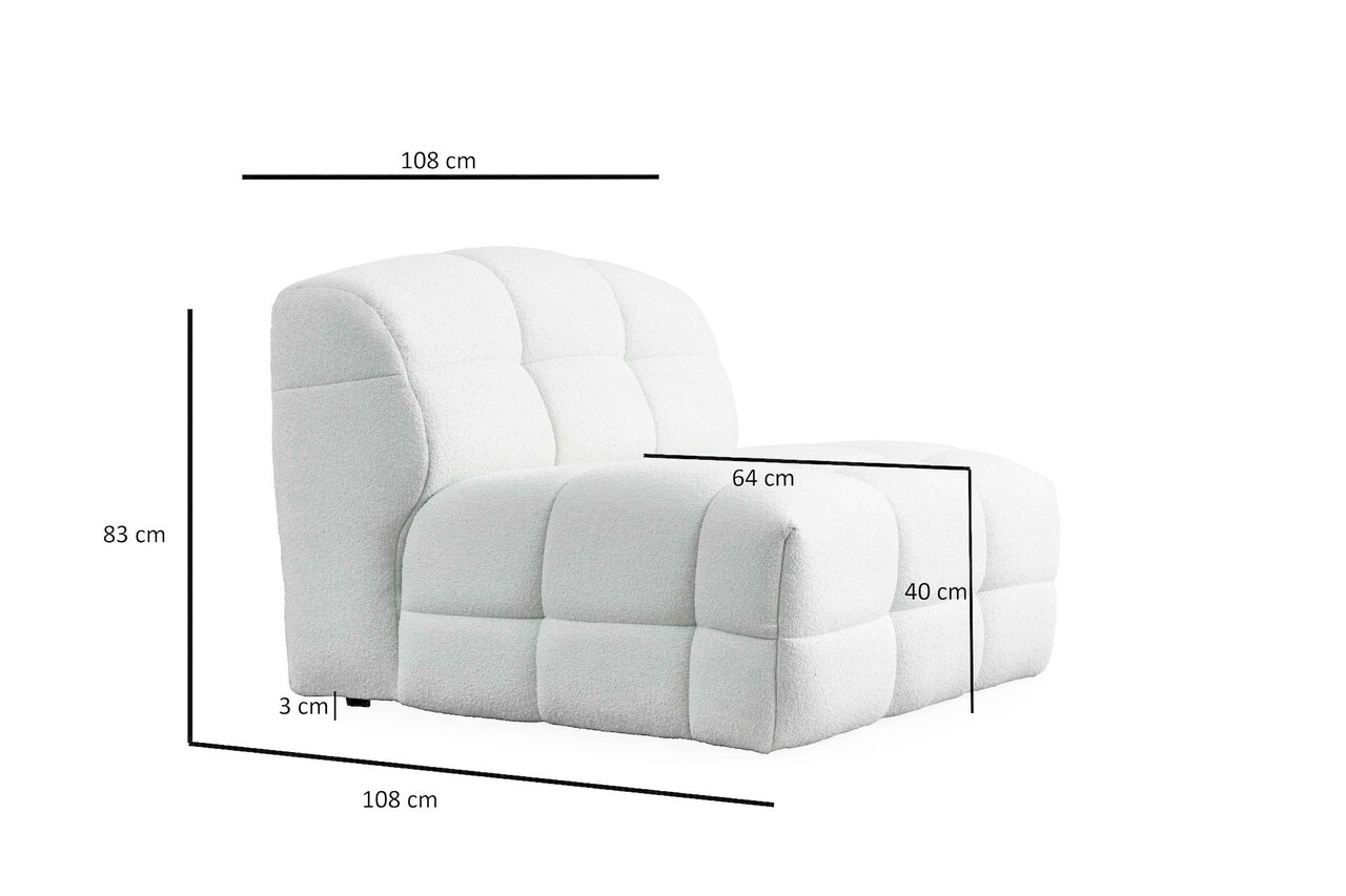 Fotoliu, Atelier del Sofa, 560ARE5206, Lemn de fag / PAL, Alb