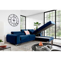 Coltar extensibil dreapta 3 locuri ELTAP, RT-40VE, Grayson, 278x205x92 cm, lemn/poliester, albastru inchis