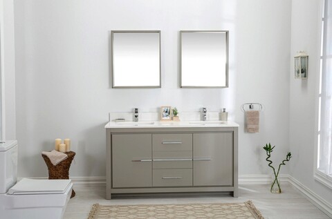 Set mobilier de baie (3 piese), jussara, superior 60, gri