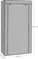 Dulap textil pentru haine Vasagle, 80x45x168 cm, 6 compartimente, material netesut/metal, gri
