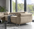 Coltar extensibil stanga 4 locuri, ELTAP, Anton, 272x203x85 cm, lemn/poliester, bej inchis