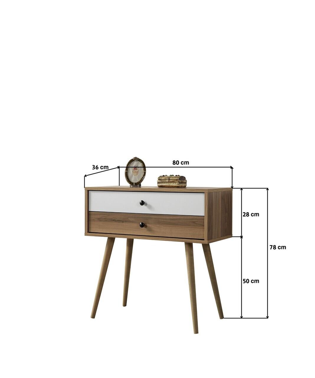 Dulap, Hanah Home, Vita 5207, 80x78x36 cm, PAL, Nuc/Alb — imaginea 6