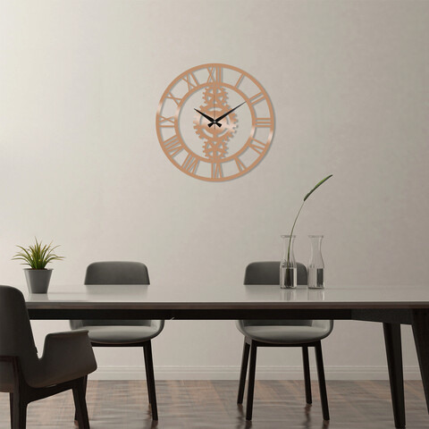 Ceas de perete, Metal Wall Clock 3, Metal, Dimensiune: 48 x 48 cm, Cupru
