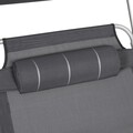 Sezlong pliabil cu parasolar, Songmics, 71x200x38 cm, max 150 kg, aluminiu/tesatura sintetica, gri