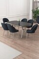 Set masa si scaune (7 piese), Hanah Home, Jita, Sonata / Crom / Antracit