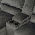 Coltar sezlong stanga, consola inclusa, 1 recliner, Jersey, L.260 l.183/103 H.105, stofa, gri