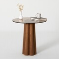 Masuta de cafea, Neostill, Thales, 50x50x50 cm, Sticla temperata, Bronz / Nuc