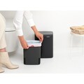 Cos de rufe, Brabantia, Bo Small, 7 L, 20.7x24.2x31.7 cm, otel, negru mat
