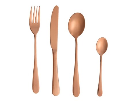 Poza Set tacamuri 16 piese, Sottobasco Rose Gold, Brandani, inox