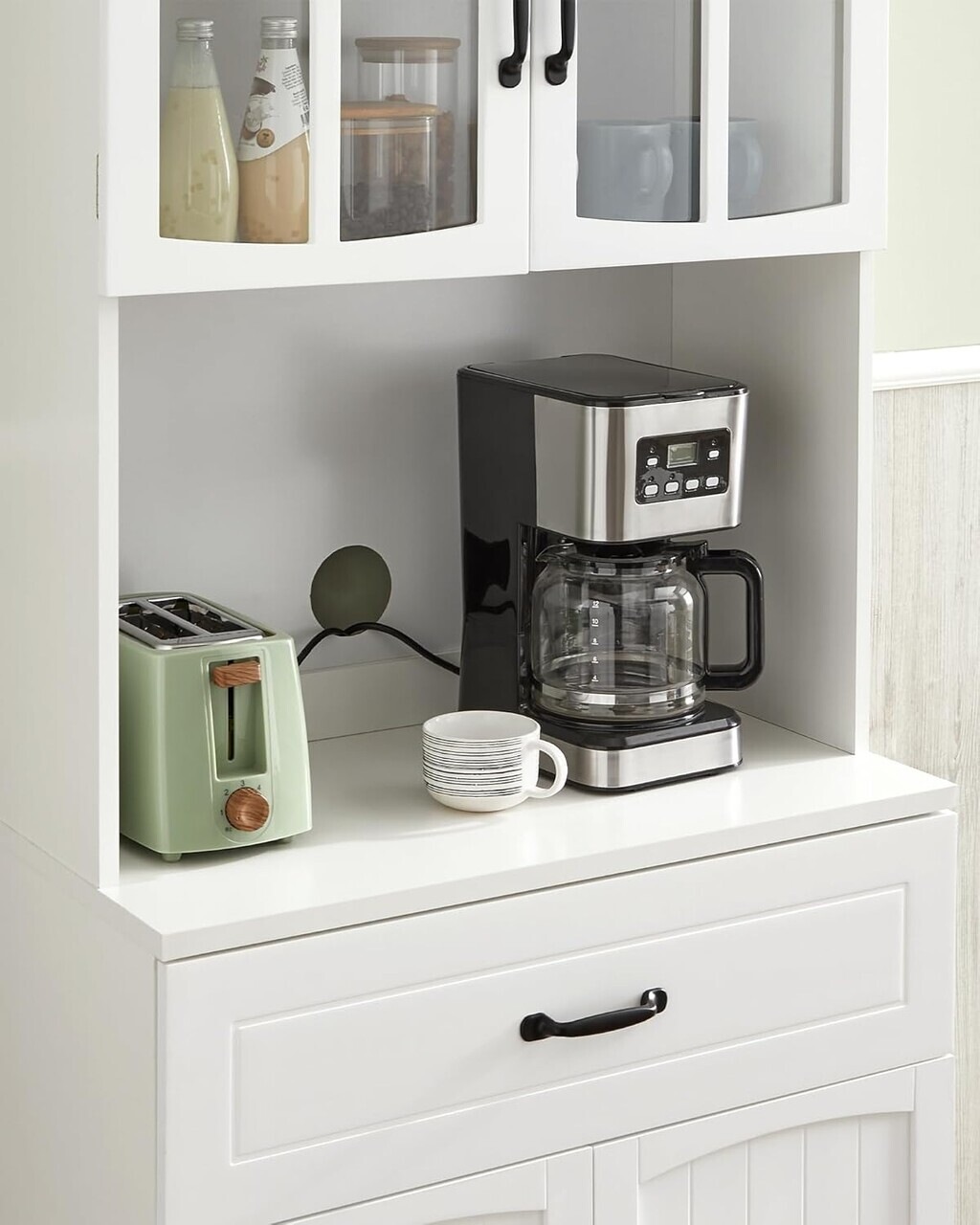 Dulap bucatarie multifunctional, Vasagle, 73x41.5x179.8 cm, MDF/PAL, alb - view 8