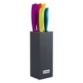 Set 5 cutite cu suport, Zokura, inox/polipropilena, multicolor/negru