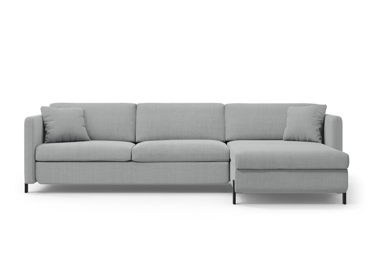 Coltar extensibil dreapta 4 locuri, Gloria, Micadoni Home, 266x170x88 cm, tesatura structurata, gri deschis