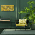 Decoratiune de perete, Decorative Panel 5, Metal, 100 x 48 cm, Auriu
