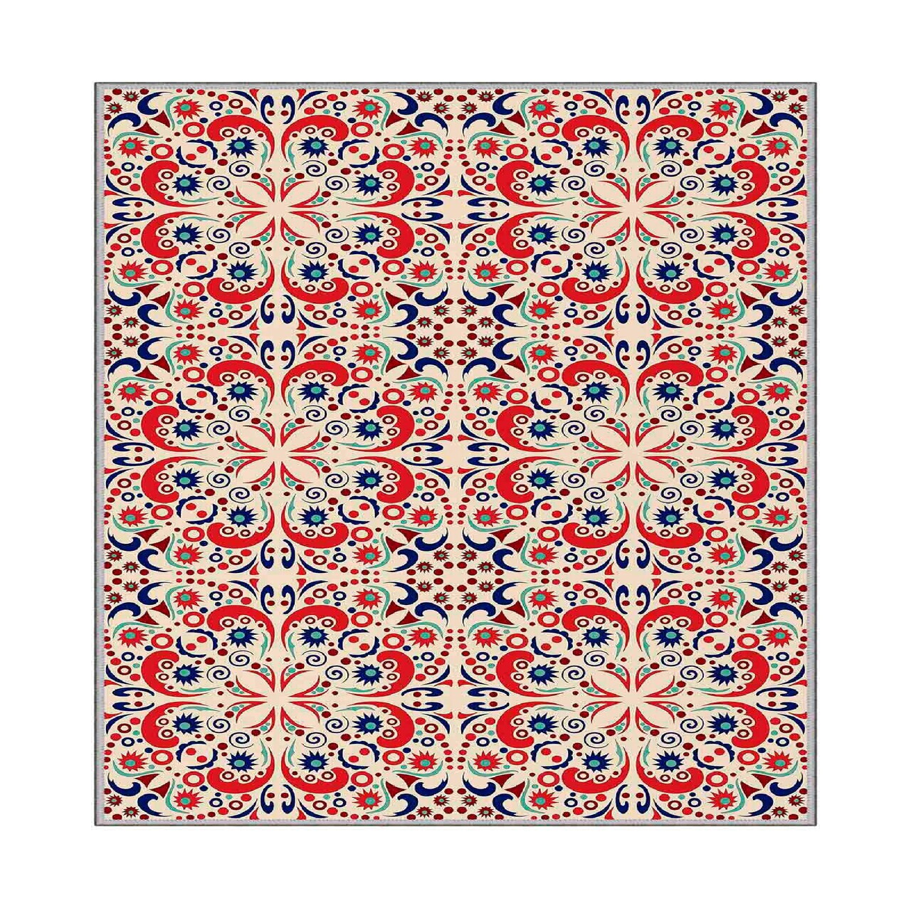 Covor, Wookece658, 80x150 cm, Crem / Roșu / Albastru / Bleumarin — imaginea 4