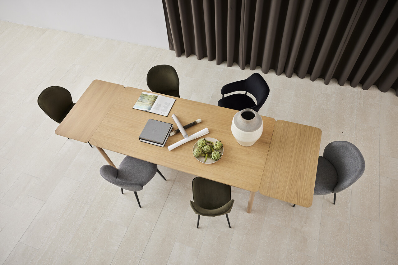 Scaun Evelyn, Actona, 43x58.5x82 cm, tesatura corduroy/otel, verde olive - view 8